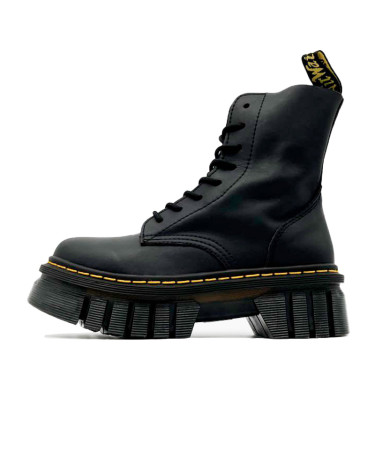 Jadon Smooth Leather Platform Boots Audrick Black Fur