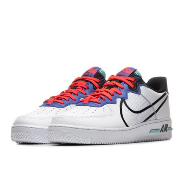 Nike Air Force 1 Low React White Astronomy Blue Laser Crimson CT1020-102